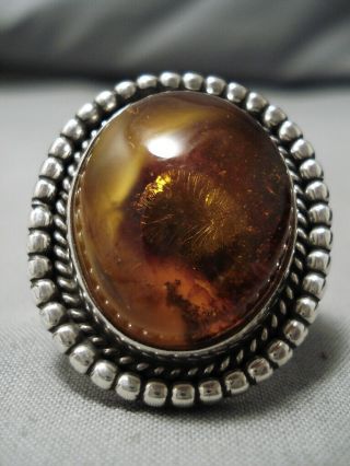 Remarkable Vintage Navajo Lest James Sterling Silver Native American Ring