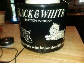 1950s Black & White Scotch Whisky Antique Vintage Rotating Bar Light Rare