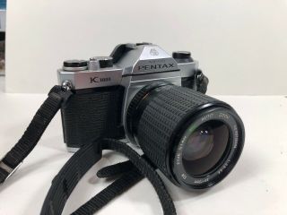 A4 Vintage Asahi Pentax K1000 SLR Film Camera Flash & Five Star Lens 6