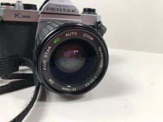 A4 Vintage Asahi Pentax K1000 SLR Film Camera Flash & Five Star Lens 7