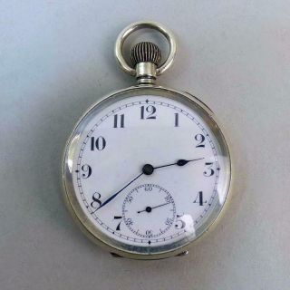 Antique George V Silver Open Face Pocket Watch C.  1927