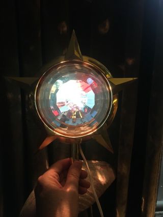 Vintage Bradford Celestial Light Star Spinner Christmas Tree Topper Star