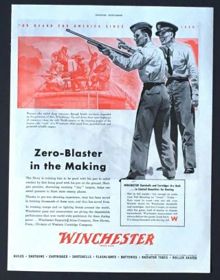 1944 Winchester Gun Advertisement Rifle Navy Training Ww Ii Vtg Print Ad