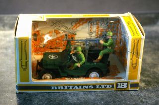 Britains Deetail Vintage Wwii World War Ii Us Jeep 9786 Boxed