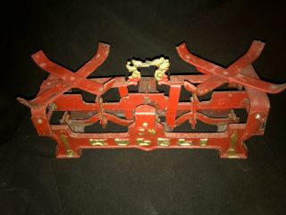 Vintage Cast Iron 3 Kg Kuleli Scale With 3 Brass Pans Decorative Arts 15 