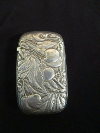 Vintage Repousse’ R.  Wallace & Son Silver Soldered Match Safe