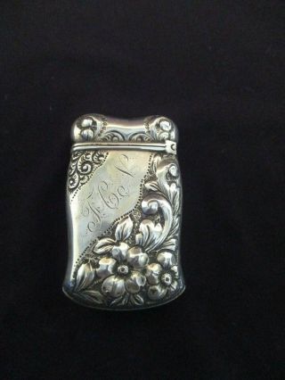 Vintage Todd & Co.  Sterling Silver Repousse’ Match Safe