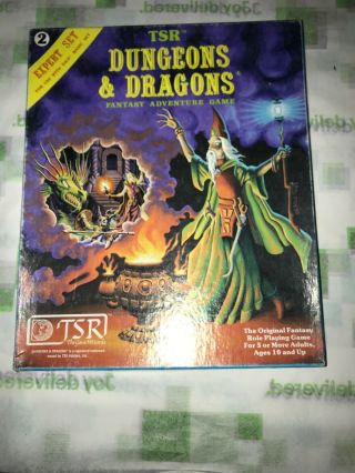 Tsr D&d Expert Set Dungeons Dragons Set 2 Vintage W Dice