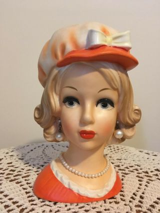 Lady Head Vase Headvase Relpo 1979 7  Vintage Hard To Find