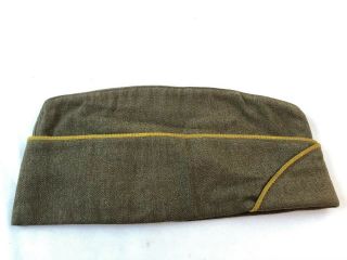 WWII WW2 U.  S.  US Garrison Cap,  Overseas,  Hat,  SC69,  Wool,  Green,  Army,  Corps 2
