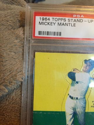 1964 Topps Sand - Up Mickey Mantle,  Psa 5.  Back,  Very Rare In This Shape, 2