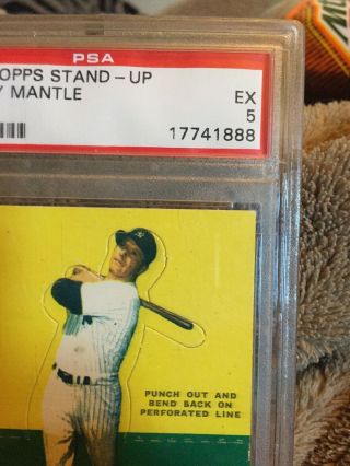 1964 Topps Sand - Up Mickey Mantle,  Psa 5.  Back,  Very Rare In This Shape, 3