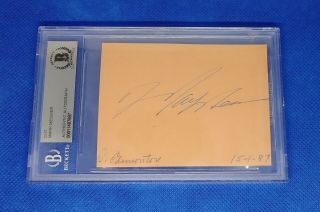 Mark Messier Autographed Bas Beckett Authenticated Oilers Vintage Cut Signature