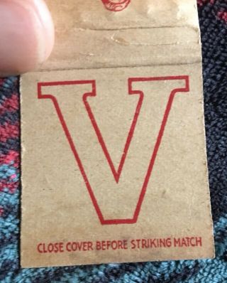 “nos” V And Soldier 1940s Wwii War Full Pack Of Matches