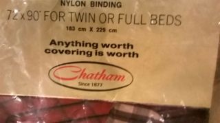 (2) Vtg Chatham Esmond Glasgow Woven Blankets TWIN/ FULL Acrylic 72 