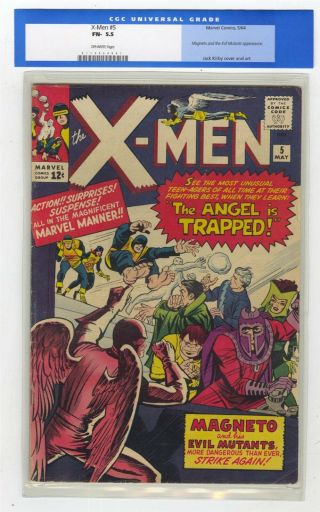 X - Men 5 Fn - 5.  5 Vintage Marvel Comic 2nd Quicksilver Scarlet Witch Old Label