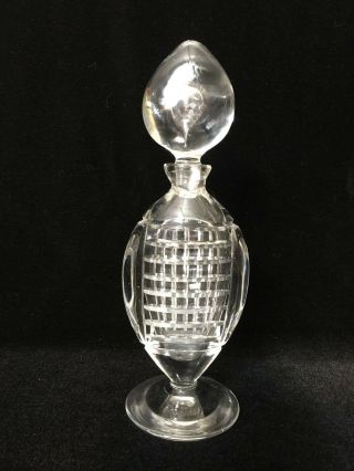 Vintage Cut Crystal Liquor Decanter Scotch,  Whisky W/stopper,  10 1/4 " Tall