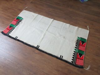 Vintage Hopi Dance Kilt,  Woven Cotton,  Wool Embroidery,