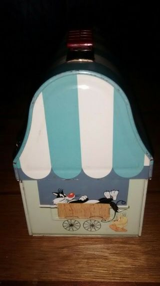 Vintage 1959 Porky ' s Lunch Wagon Metal Dome Lunch Box W/Matching Thermos 2