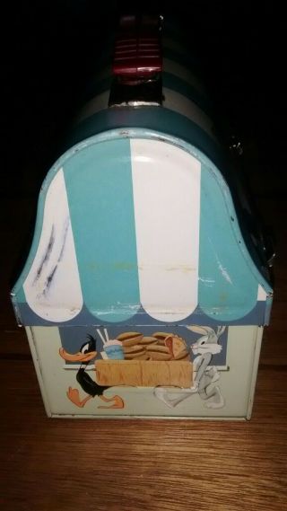 Vintage 1959 Porky ' s Lunch Wagon Metal Dome Lunch Box W/Matching Thermos 4