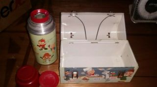 Vintage 1959 Porky ' s Lunch Wagon Metal Dome Lunch Box W/Matching Thermos 6