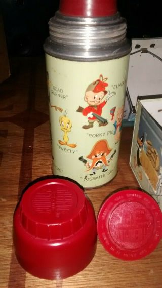 Vintage 1959 Porky ' s Lunch Wagon Metal Dome Lunch Box W/Matching Thermos 7