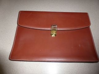 Vintage Mark Cross Brown Leather Portfolio Padfolio Case Bag 11x16 " Slim