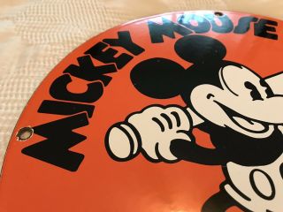 VINTAGE CONVERSE PORCELAIN SIGN,  PUMP PLATE,  GAS,  DISNEY,  MICKEY MOUSE,  ALL STAR 3