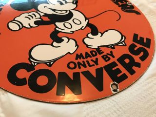 VINTAGE CONVERSE PORCELAIN SIGN,  PUMP PLATE,  GAS,  DISNEY,  MICKEY MOUSE,  ALL STAR 5