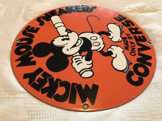 VINTAGE CONVERSE PORCELAIN SIGN,  PUMP PLATE,  GAS,  DISNEY,  MICKEY MOUSE,  ALL STAR 7