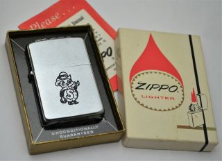 Vintage 1963 Zippo Lighter,  MIB w/ Instructions.  HWD Logo (Hard Dollar). 3