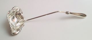 Large Antique Fancy Estate Sterling Silver Handled And Silver Plate Punch Ladle