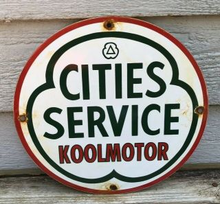 Vintage City Service Gasoline Sign,  Porcelain Vintage Oil,  Gas,  Pump Plate