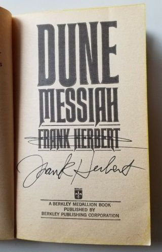 SIGNED Vintage DUNE MESSIAH FRANK HERBERT (Dune) Berkeley Medallion 1970 (kk) 2