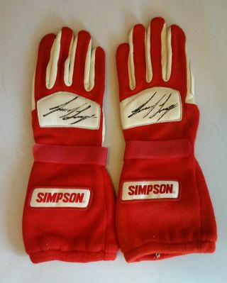 Joey Logano Vintage Nascar Simpson Driver Gloves Signed Autographed