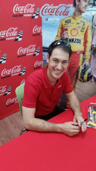 Joey Logano vintage NASCAR Simpson driver gloves signed autographed 4