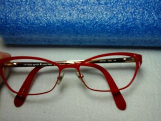 Vintage Kate Spade ♤ York Leticia Red And Gold Petite Eyeglass Frame