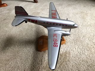 Vintage Trans World Airlines Twa Douglas Dc - 3 Wood Desk Model Plane Es Airplane