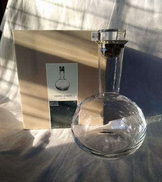 Boxed Georg Jensen Crystal & Sterling Silver Carafe Decanter Design: Ole Palsby