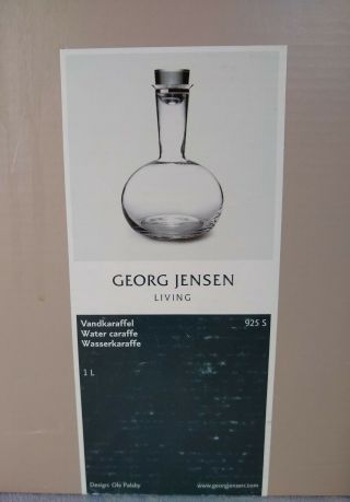 Boxed GEORG JENSEN Crystal & Sterling Silver Carafe Decanter Design: Ole Palsby 7