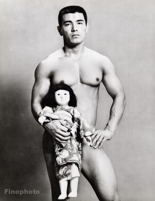 1960s Vintage Male Nude & Doll Japan Asian Muscle Physique 16x20 By Tamotsu Yato