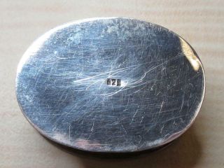 Vintage Sterling Silver Item Small Trinket Pill Box Ornate Carved Bird Inlay 5