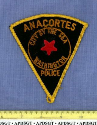 Anacortes By The Sea (old Vintage) Washington Sheriff Police Patch Cheesecloth