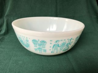 Vintage Pyrex Amish Butterprint Turquoise Mixing Bowl 404 Rare 4 Quart Size