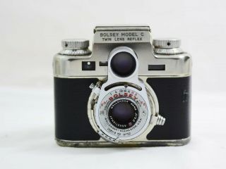 VINTAGE ANTIQUE BOLSEY MODEL C TLR CAMERA WITH 44MM F3.  2 LENS 1950 - 56 4