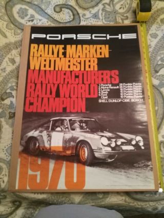 1970 Porsche 911 Manufacturers Rallye Showroom Dealership Poster Rare