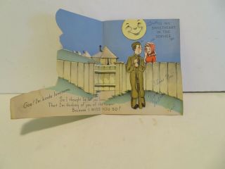 WWII WW2 Military Greeting Card Humorous TO MY SWEETHEART IN THE SERVICE 1942 2