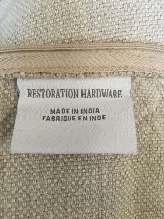 restoration hardware vintage french grain - sack linen pillow cover 2