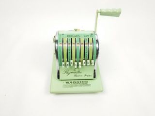 Vintage Paymaster Ribbon Writer Series 8000 With Key Rare Teal Green