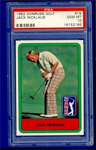 1982 Donruss Golf 16 Jack Nicklaus Hof Rc Psa 10; Rare Card W.  Classic Pose